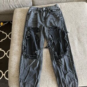 Distressed Black Jeans